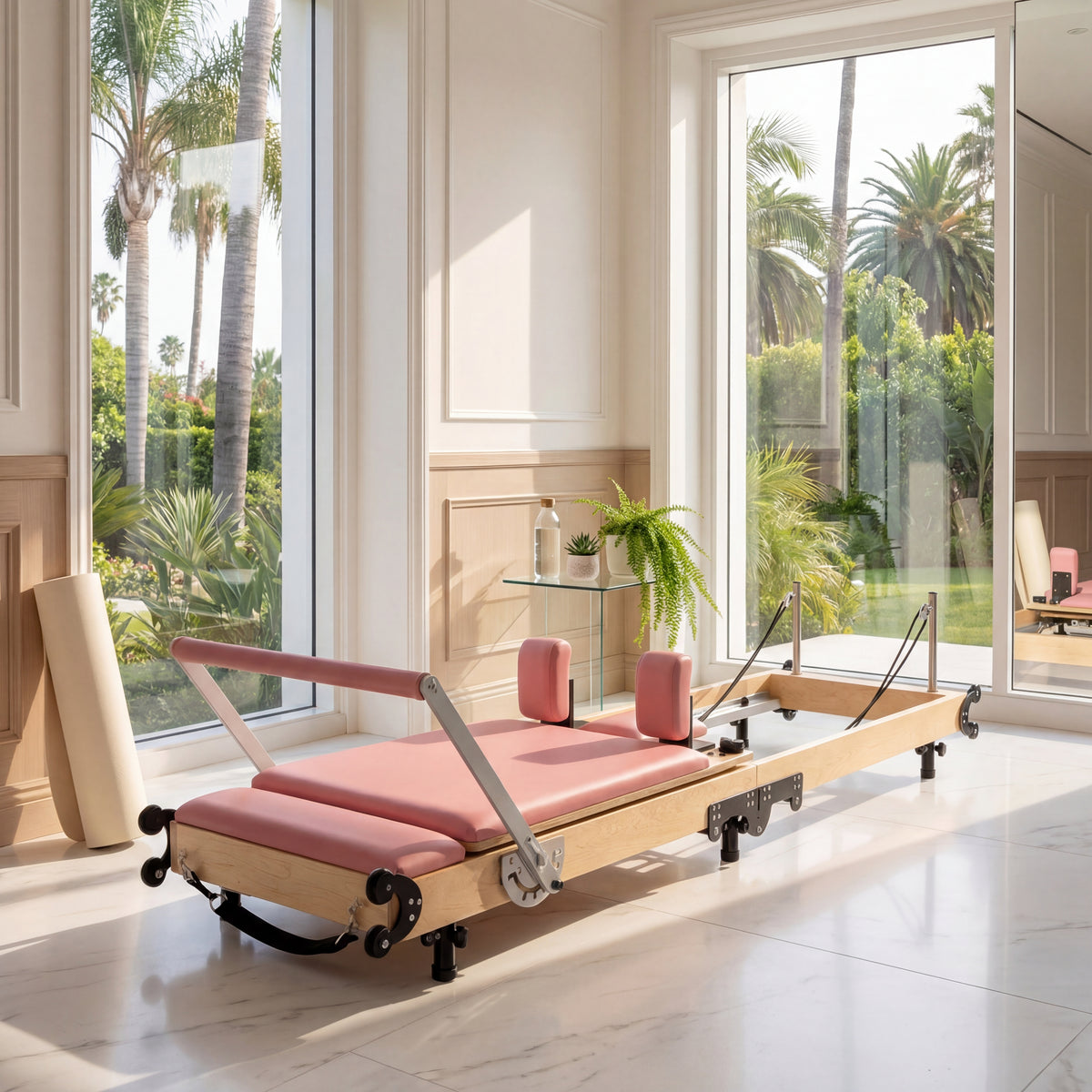 Folding Pilates reformer